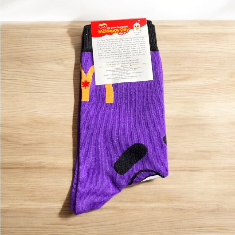 NEW McDonald's McHappy Purple GRIMACE Character Socks Limited Edition 2025